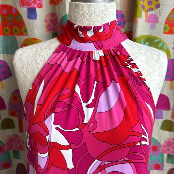Trina Turk Halter Style Tie Neck Dress. Small - Picture 2 of 10